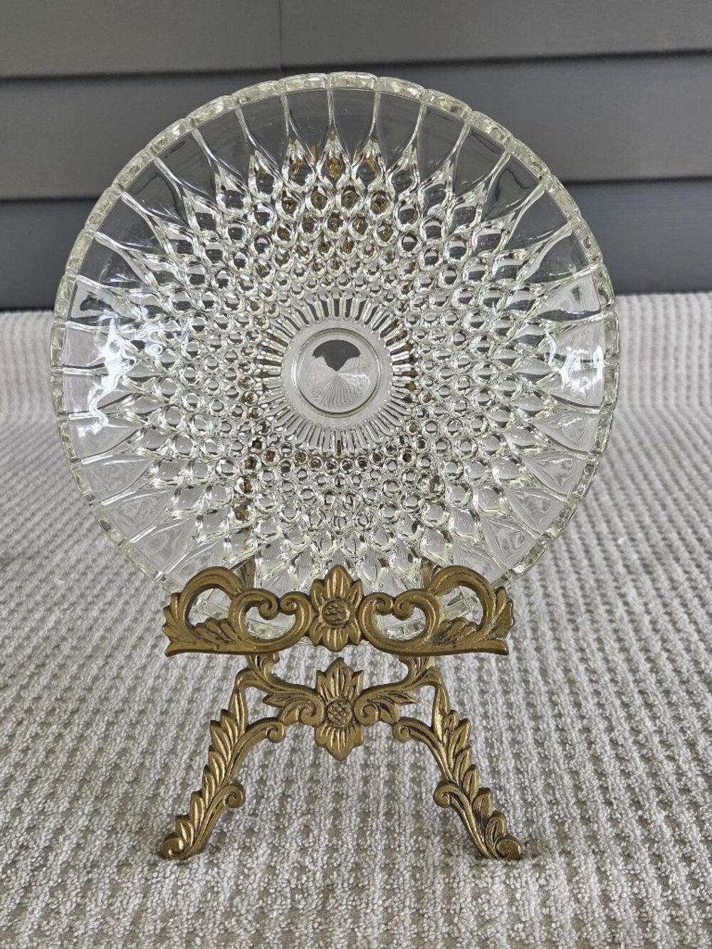 2 Vintage Clear Glass Anchor Hocking Hobnail Pattern 7 Inch Dish Bowl Candy